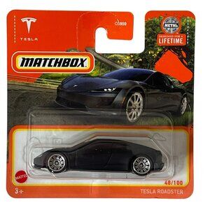 Matchbox Tesla Roadster 1:64 Diecast Car 2024 Black Mainline 48/100